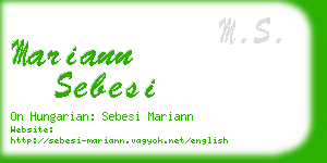 mariann sebesi business card